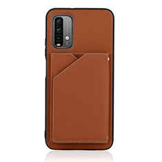 Funda Lujo Cuero Carcasa Y01B para Xiaomi Redmi Note 9 4G Marron