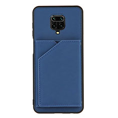 Funda Lujo Cuero Carcasa Y01B para Xiaomi Redmi Note 9 Pro Max Azul