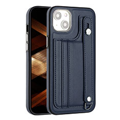 Funda Lujo Cuero Carcasa Y02B para Apple iPhone 14 Plus Azul