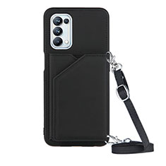 Funda Lujo Cuero Carcasa Y02B para Oppo A93 5G Negro