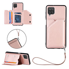 Funda Lujo Cuero Carcasa Y02B para Samsung Galaxy A12 Nacho Oro Rosa