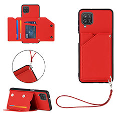 Funda Lujo Cuero Carcasa Y02B para Samsung Galaxy A12 Rojo