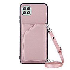 Funda Lujo Cuero Carcasa Y02B para Samsung Galaxy A22s 5G Oro Rosa