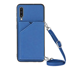 Funda Lujo Cuero Carcasa Y02B para Samsung Galaxy A30S Azul