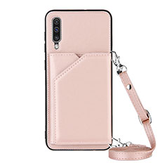 Funda Lujo Cuero Carcasa Y02B para Samsung Galaxy A30S Oro Rosa