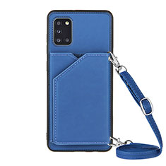 Funda Lujo Cuero Carcasa Y02B para Samsung Galaxy A31 Azul