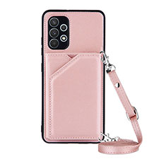 Funda Lujo Cuero Carcasa Y02B para Samsung Galaxy A32 4G Oro Rosa