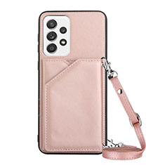 Funda Lujo Cuero Carcasa Y02B para Samsung Galaxy A33 5G Oro Rosa