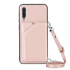 Funda Lujo Cuero Carcasa Y02B para Samsung Galaxy A50S Oro Rosa