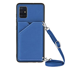 Funda Lujo Cuero Carcasa Y02B para Samsung Galaxy A51 5G Azul