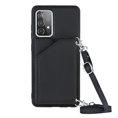 Funda Lujo Cuero Carcasa Y02B para Samsung Galaxy A52 4G Negro