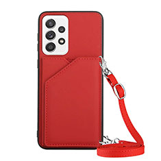 Funda Lujo Cuero Carcasa Y02B para Samsung Galaxy A53 5G Rojo