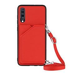 Funda Lujo Cuero Carcasa Y02B para Samsung Galaxy A70S Rojo