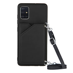 Funda Lujo Cuero Carcasa Y02B para Samsung Galaxy A71 4G A715 Negro