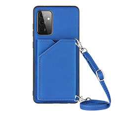 Funda Lujo Cuero Carcasa Y02B para Samsung Galaxy A72 4G Azul