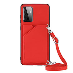 Funda Lujo Cuero Carcasa Y02B para Samsung Galaxy A72 5G Rojo