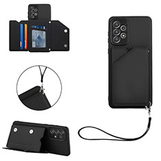 Funda Lujo Cuero Carcasa Y02B para Samsung Galaxy A73 5G Negro