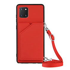 Funda Lujo Cuero Carcasa Y02B para Samsung Galaxy Note 10 Lite Rojo