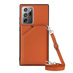 Funda Lujo Cuero Carcasa Y02B para Samsung Galaxy Note 20 Ultra 5G Marron