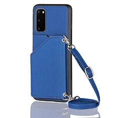 Funda Lujo Cuero Carcasa Y02B para Samsung Galaxy S20 5G Azul