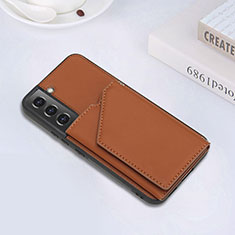 Funda Lujo Cuero Carcasa Y02B para Samsung Galaxy S21 Plus 5G Marron