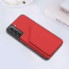 Funda Lujo Cuero Carcasa Y02B para Samsung Galaxy S21 Plus 5G Rojo