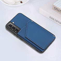 Funda Lujo Cuero Carcasa Y02B para Samsung Galaxy S22 Plus 5G Azul