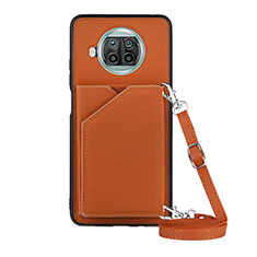 Funda Lujo Cuero Carcasa Y02B para Xiaomi Mi 10i 5G Marron