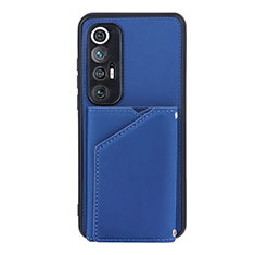 Funda Lujo Cuero Carcasa Y02B para Xiaomi Mi 10S 5G Azul