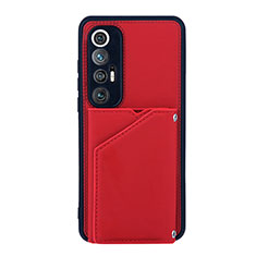 Funda Lujo Cuero Carcasa Y02B para Xiaomi Mi 10S 5G Rojo