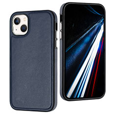 Funda Lujo Cuero Carcasa Y03B para Apple iPhone 14 Azul