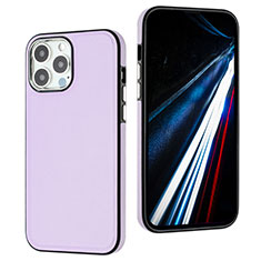 Funda Lujo Cuero Carcasa Y03B para Apple iPhone 15 Pro Max Purpura Claro