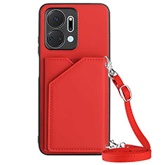 Funda Lujo Cuero Carcasa Y03B para Huawei Honor X7a Rojo