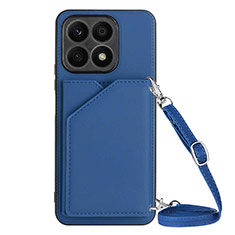 Funda Lujo Cuero Carcasa Y03B para Huawei Honor X8a 4G Azul