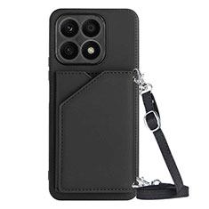 Funda Lujo Cuero Carcasa Y03B para Huawei Honor X8a 4G Negro