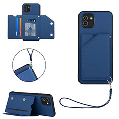 Funda Lujo Cuero Carcasa Y03B para Samsung Galaxy A03 Azul