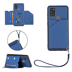 Funda Lujo Cuero Carcasa Y03B para Samsung Galaxy A21s Azul