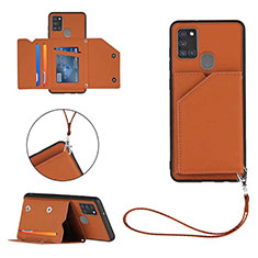 Funda Lujo Cuero Carcasa Y03B para Samsung Galaxy A21s Marron