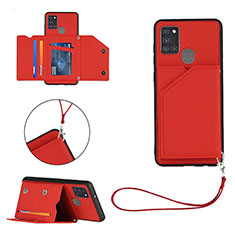 Funda Lujo Cuero Carcasa Y03B para Samsung Galaxy A21s Rojo