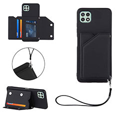 Funda Lujo Cuero Carcasa Y03B para Samsung Galaxy A22 5G Negro