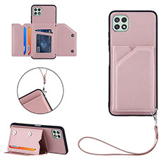 Funda Lujo Cuero Carcasa Y03B para Samsung Galaxy A22s 5G Oro Rosa