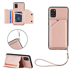 Funda Lujo Cuero Carcasa Y03B para Samsung Galaxy A31 Oro Rosa