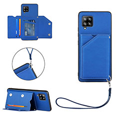 Funda Lujo Cuero Carcasa Y03B para Samsung Galaxy A42 5G Azul