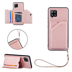 Funda Lujo Cuero Carcasa Y03B para Samsung Galaxy A42 5G Oro Rosa