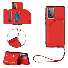 Funda Lujo Cuero Carcasa Y03B para Samsung Galaxy A52 4G Rojo