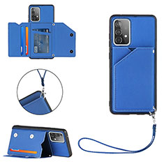 Funda Lujo Cuero Carcasa Y03B para Samsung Galaxy A52 5G Azul