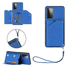 Funda Lujo Cuero Carcasa Y03B para Samsung Galaxy A72 4G Azul