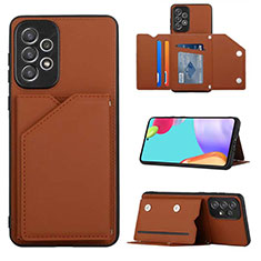 Funda Lujo Cuero Carcasa Y03B para Samsung Galaxy A73 5G Marron