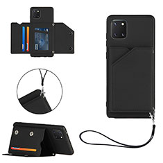 Funda Lujo Cuero Carcasa Y03B para Samsung Galaxy A81 Negro