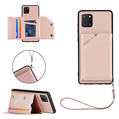 Funda Lujo Cuero Carcasa Y03B para Samsung Galaxy A81 Oro Rosa